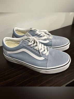 Vans Old Skool Suede & Canvas Low-Top Sneakers in Dusky Blue